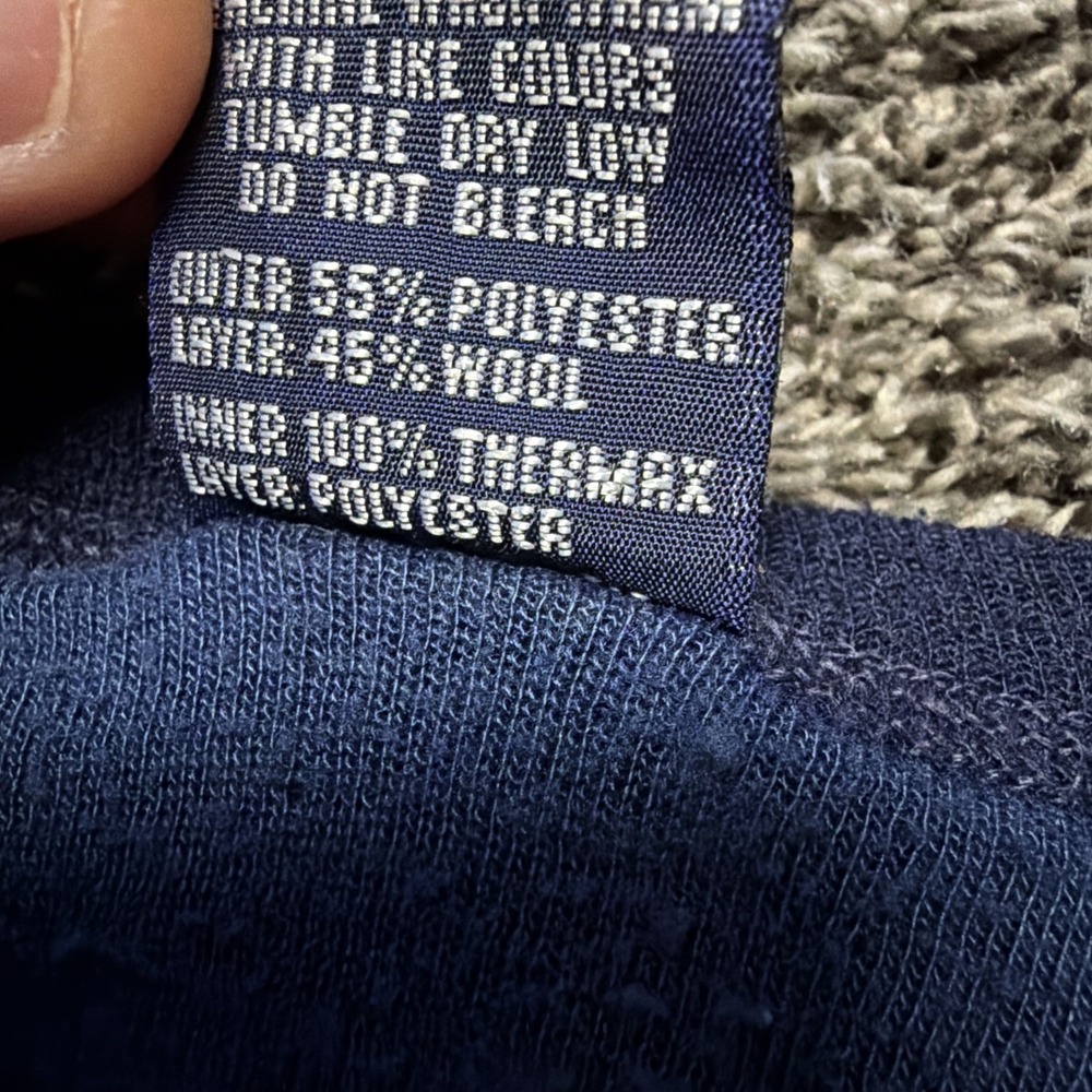 Duofold Shirt Mens Large Navy Blue Thermal Wool Blend Made in‎ USA Long Sleeve - Picture 3 of 5